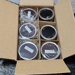 MAGNETIC STAINLESS STEEL CLEAR-TOPS CHALKBOARD LABLES STORAGE TINS 6PCS